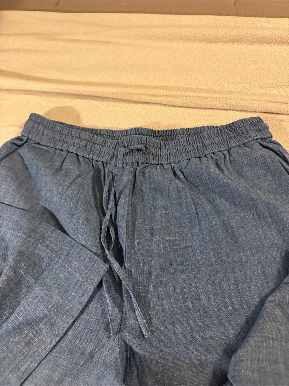 J. Crew Wide Leg Chambray Pants in Light Blue - Picture 2 of 3